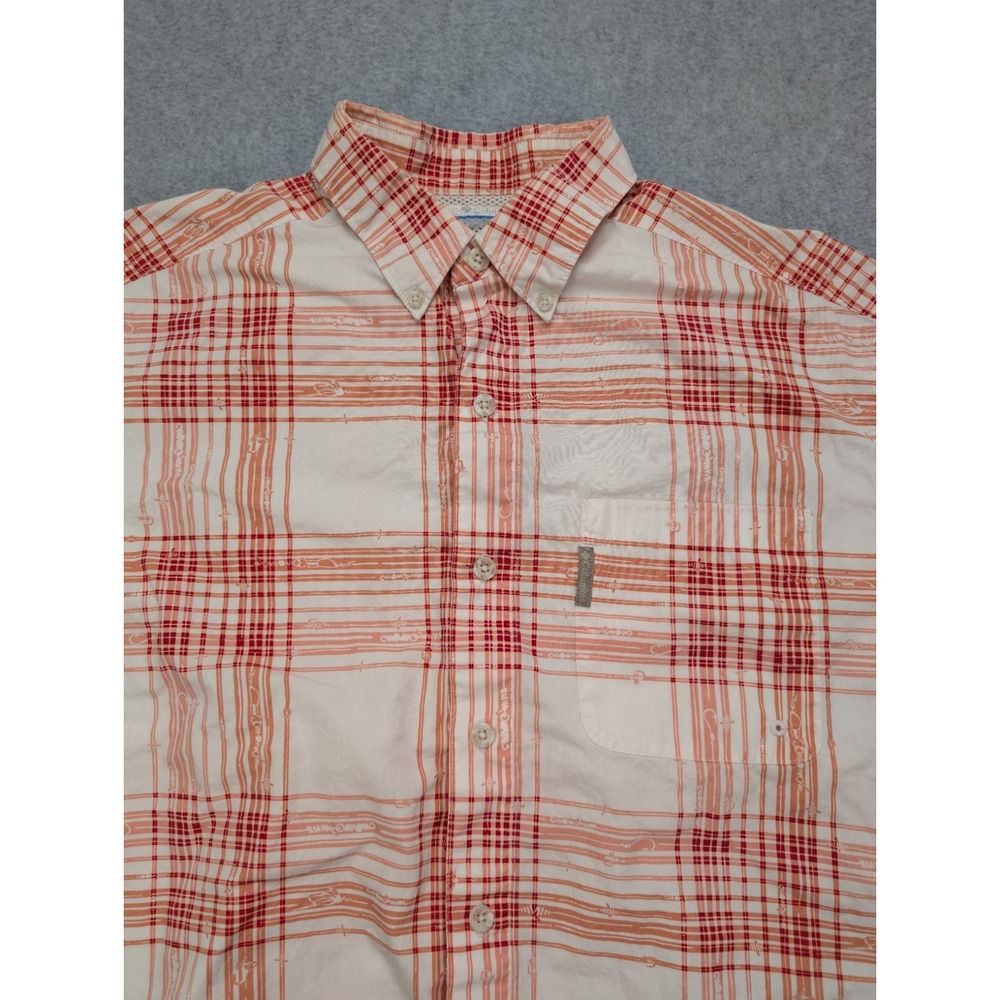 Columbia Titanium Shirt Mens L Orange  Omni-Dry Cotton Fishing Hiking‎ Vented